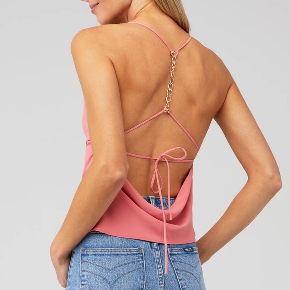 Amanda Uprichard Marietta Open Back Blouse Pink Size XSmall - Picture 5 of 8